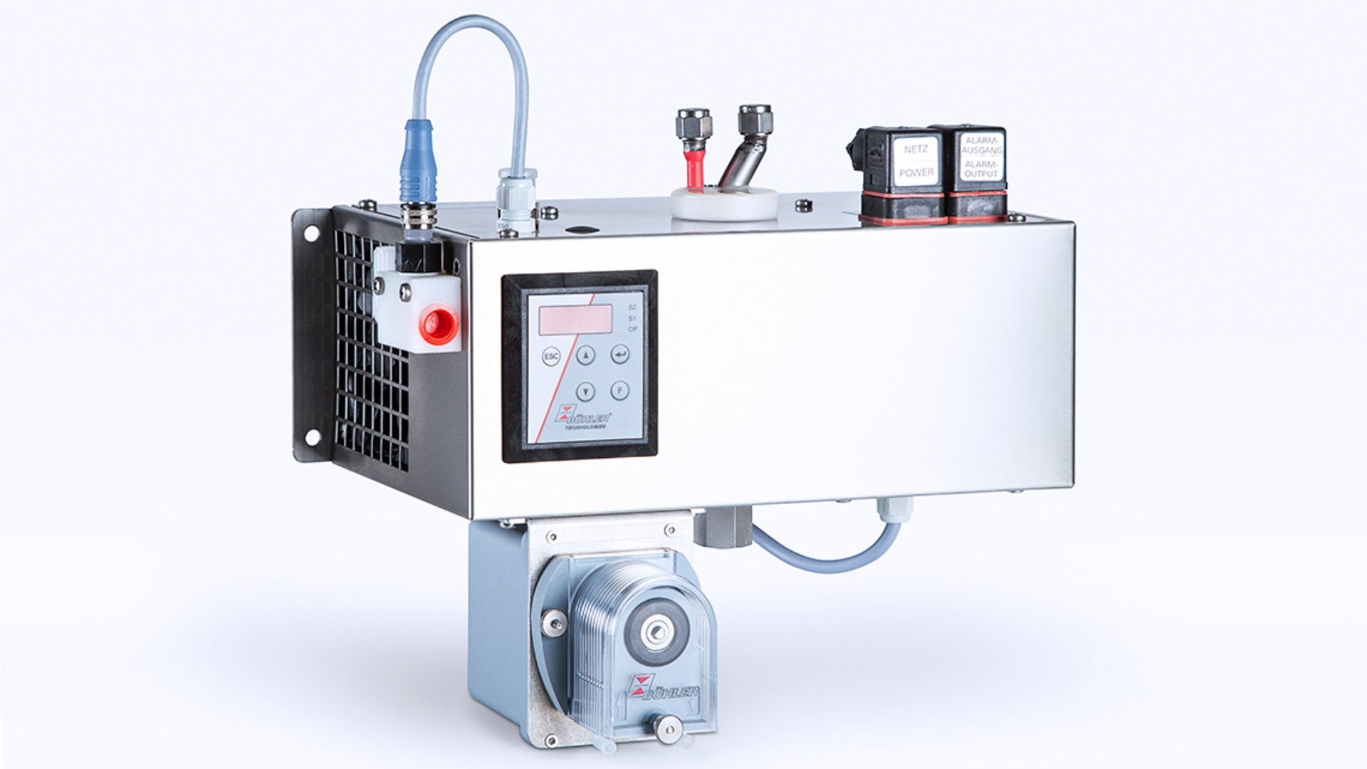 Die BÜHLER Technologies Bildwelt zeigt einen Messgaskühler, der in eine Produktionsanlage eingebaut werden kann.