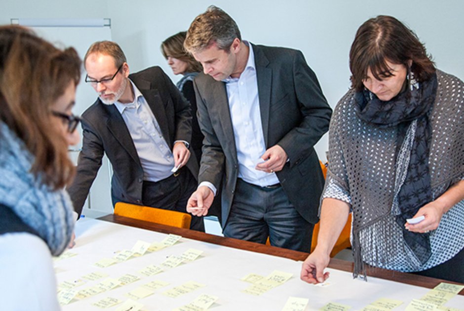 Kunden in einem Markenstrategie Workshop bei den Freunden der Klarheit.