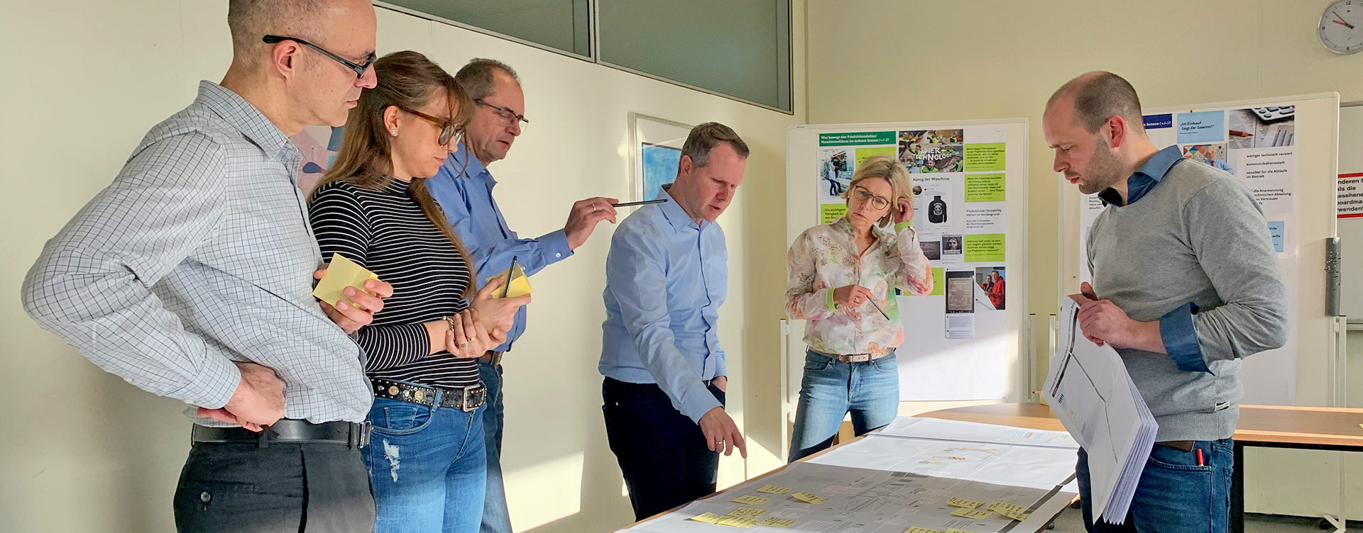 Freunde der Klarheit erstellen in einem Strategie Workshop mit einem Kunden eine Customer Journey Map.